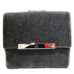 Gucci Double Bifold Wallet GG Canvas Black